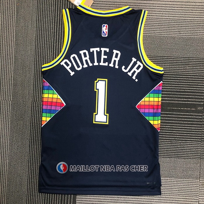 Maillot Denver Nuggets Michael Porter JR. NO 1 Ville 2021-22 Bleu